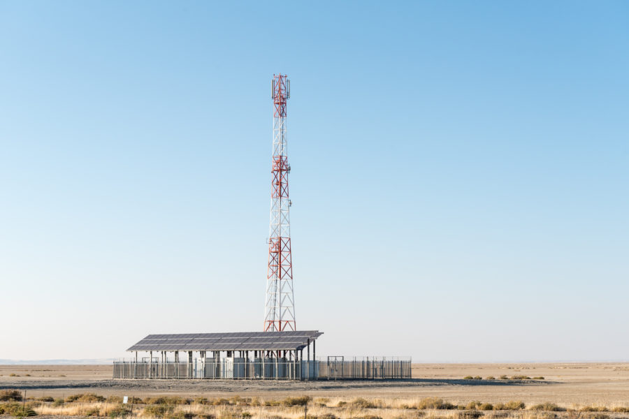 Cell Phone Telecommunications Tower, Using Solar Power Only