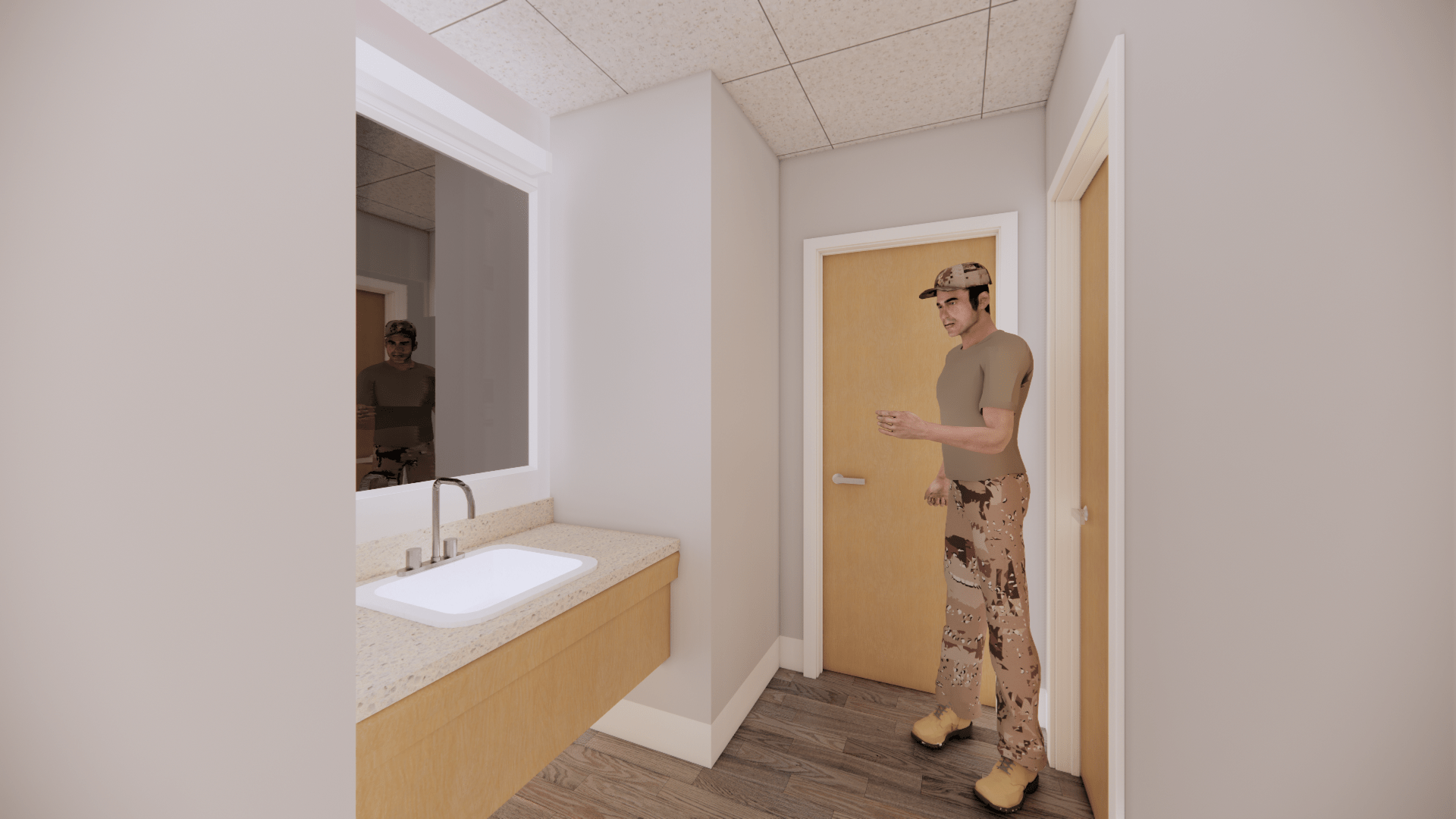 MEP Design at Fort Sill barracks, bathroom